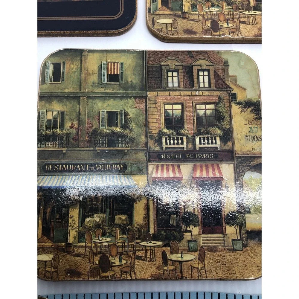 8 Vintage‎ French Landmarks Coasters Pimpernel Made In England